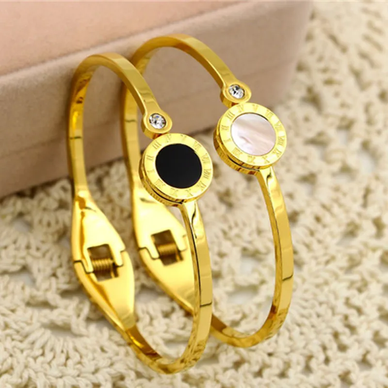 Shell Bangle for Women Jewelry Crystal Roman Numerals