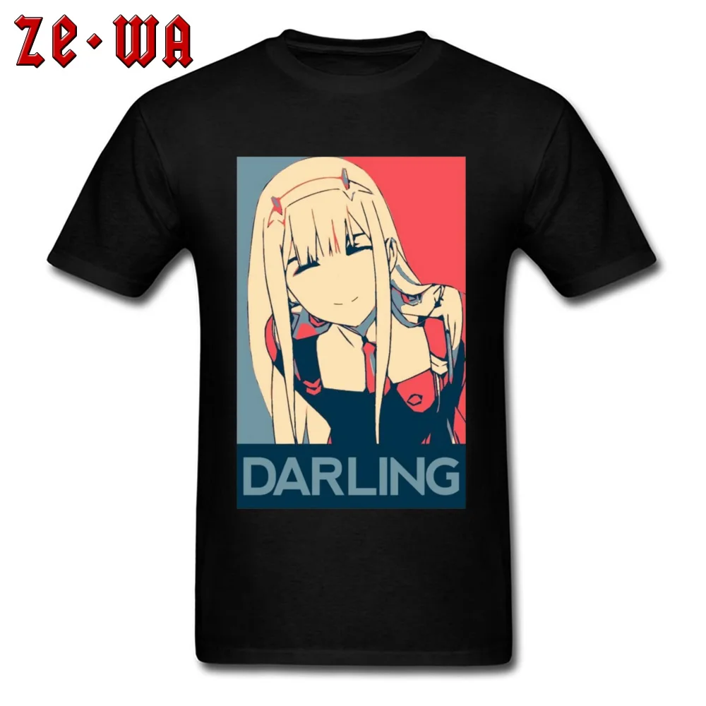 Fashionable Mens Fashion Casual Tops Tees Round Collar Summer/Autumn 100% Cotton T Shirt Party Short Sleeve Top T-shirts Darling In The Franxx Zero Two 6940 black
