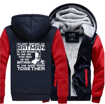 

I'm Batman Fashion Sweatshirts 2019 Winter Warm Fleece Mens Thick Hoodies Casual Men's Coat Tracksuit Hip Hop Brand Hooded Men