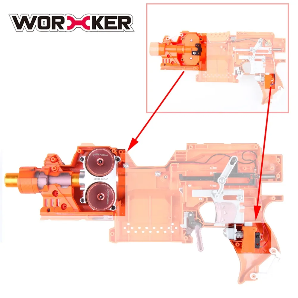 Рабочий твил металлический Высокий fps маховик Набор для Nerf N-Strike Elite Stryfe Blaster/Nerf N-Strike Elite Rapidstrike CS-18 Blaster-