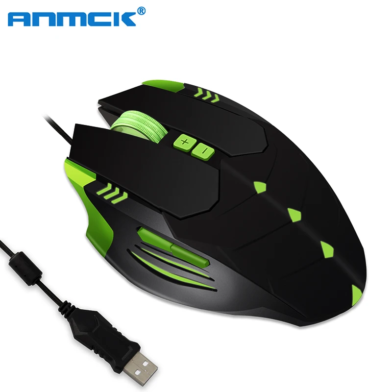 

Anmck Professional USB Wired Gaming Mouse Ergonomic Optic Gamer Mause 4800 DPI Adjustable Portable Game Mice For Laptop Computer