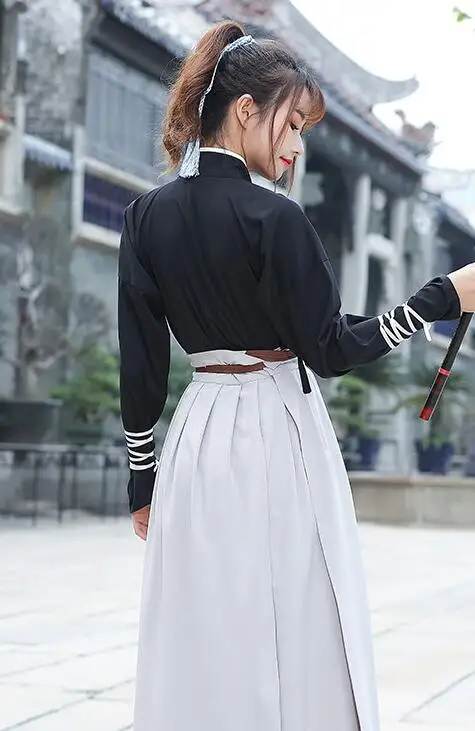 Многоцветный Традиционный Hanfu вышитый крест шейный платок мечи мужчина женщина стиль платье униформа специальный костюм Гуандун вышивка - Цвет: Многоцветный