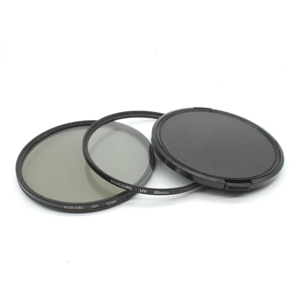 RISE(UK) 95mm Circular Polarizing Filter +UV filter+lens cap For Nikon