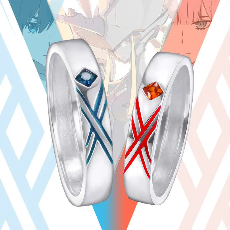 Anime Darling in the Franxx Ring S925 Sterling Silver Rings Zero Two 02 Cosplay Gift Daily Props New
