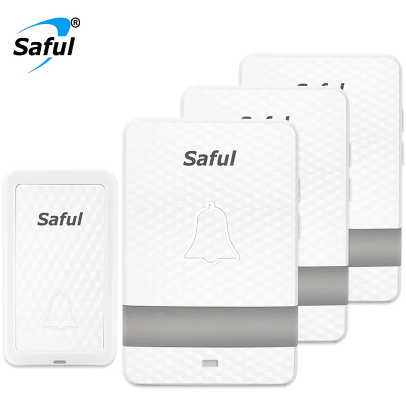 Botão sem Bateria Campainha sem Fio à Prova Campainha da Porta de Casa Saful Água Auto-alimentado ue - Eua Reino Unido au Inteligente 25-110db d' 2 Cheap Campainha
