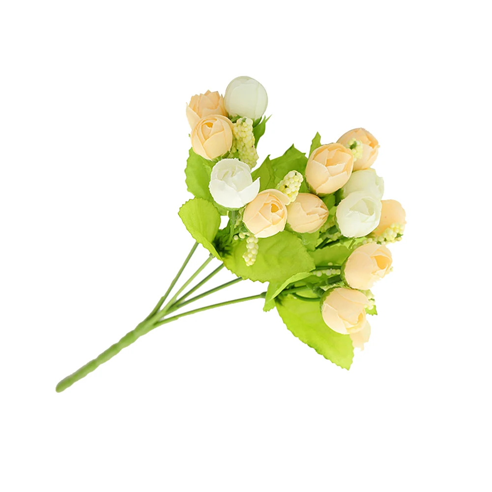 Silk Artificial Roses Flower Bouquet Fake Buds Flowers for Home Party Wedding Decoration Floral Garden Balcony Decor|Искусственные и