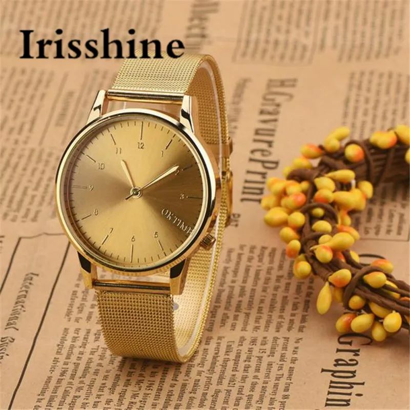 Irisshine i0800 унисекс часы для женщин мужчин пара любовь подарок металл бизнес мужские часы аналоговые кварцевые Vogue модные настольные