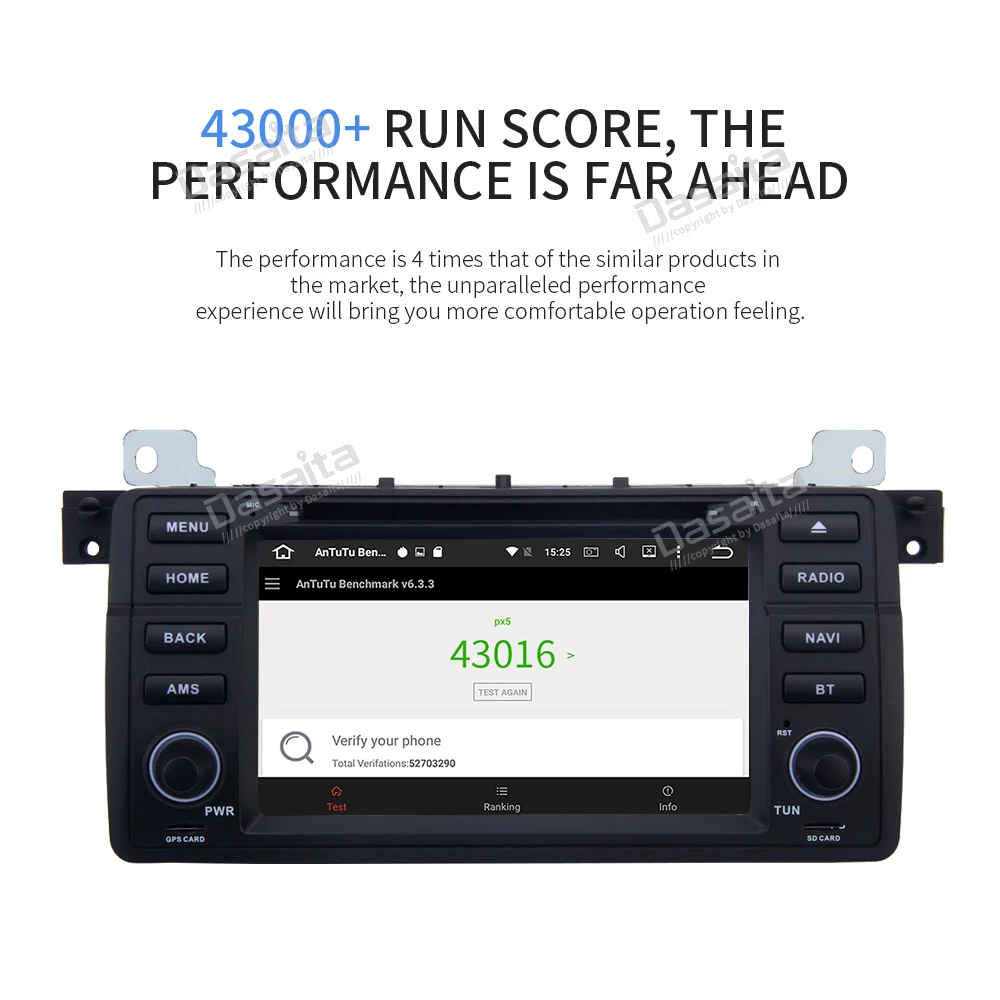 Perfect Dasaita 7" 1DIN Car Multimedia Android 8.0 for BMW E46 M3 318i 320i 325i 328i DVD Player Autoradio Steering Wheel Control MP3 8