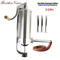 6lbs/3 kg Handleiding Roestvrij Staal Worst Stuffer Filler Verticale Worst Vulmachine Keuken Vlees Gereedschap Worst Maker Buizen