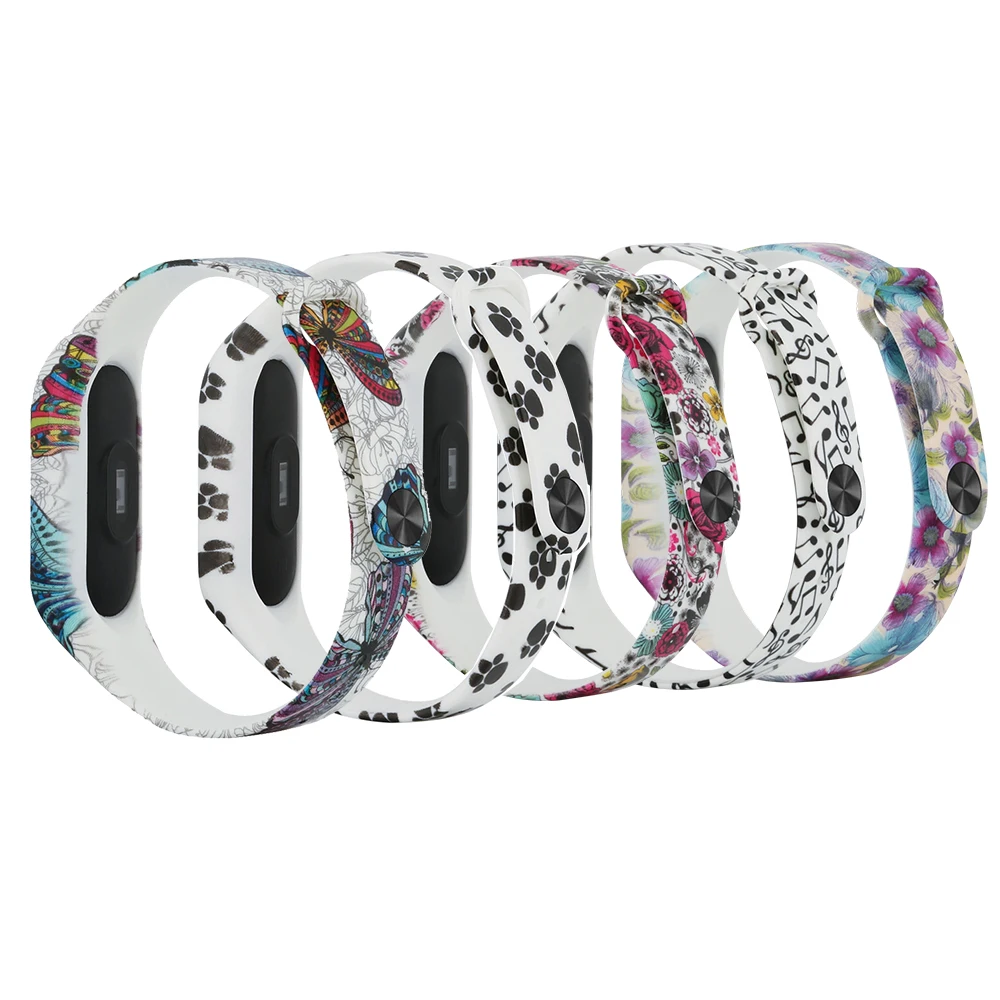 

Honecumi 5 Pack For Xiaomi Mi Band 2 Wrist Band Bracelet Silicone Flower Watch Strap Accessory For Miband2 Bands Correa