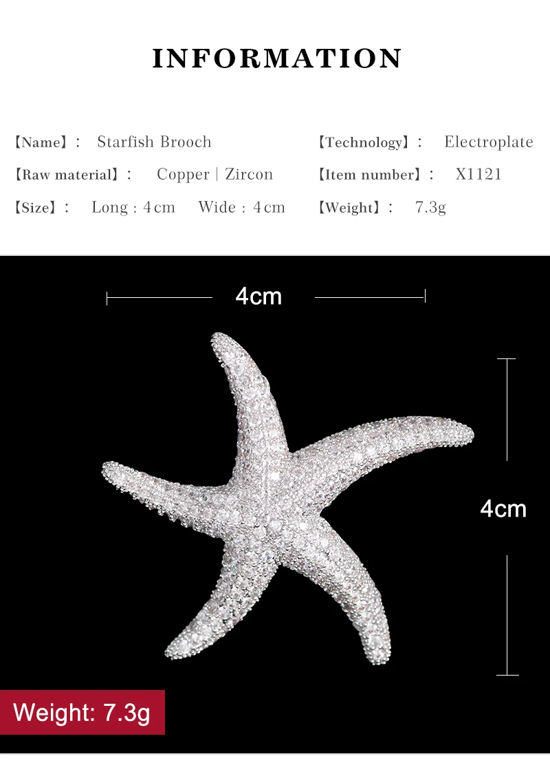 Модная брошь на булавке, стразы, морская звезда, кристалл, броши для женщин, для пляжа, свадьбы, свадебные аксессуары, ювелирное изделие, брошь на булавке