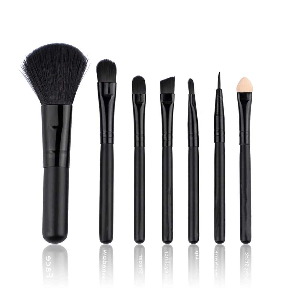 

BBL 7pcs/set MINI Black Makeup Set Eyeshadow Brushes Blush Blending for Eye Eyeliner Lip Brush Portable Travel Cosmetic Tools