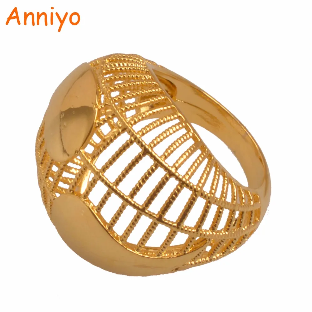 

Anniyo African Ring for Women Gold Color Jewelry The Bride's Gift Ethiopian Wedding/Arab Items #063802