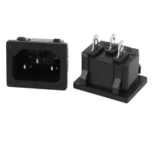 3 Pins Iec320 C14 входной Разъем Питания Гнездо 10 Шт. Черный AC 250 В 10A 2200 Вт SA182re P12 0.3