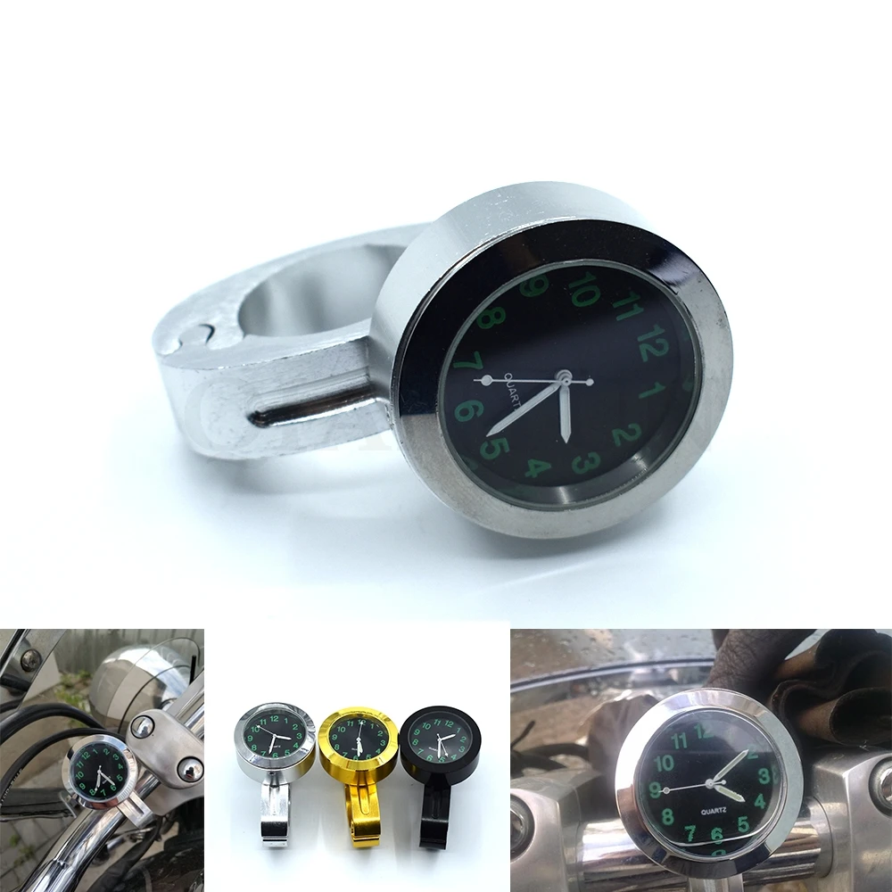 

Universal 7/8" Motorcycle Accessory Handlebar Mount Clock Watch Black/Gold/Silver For Suzuki GSXR 600 750 1000 TL1000S DL650