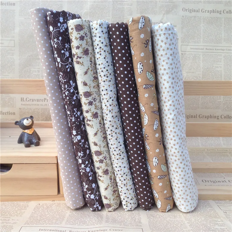 

7PCS 25X25cm Cotton Fabric Squares Bundle Patchwork Pre-Cut Quilt Squares For DIY Sewing Scrapbooking Quilting Dot Pattern