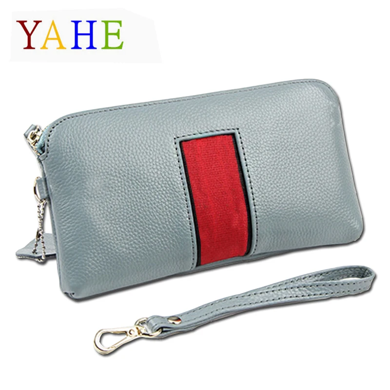 

YaHe Fashion Lady Clutch Handbag Genuine Leather Long Phone Card Holder Purses Women Solid Bags Coin Pocket girls Money Pouch