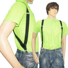 1 шт., подтяжки для мужчин, однотонный, из полиэстра, эластичный пояс для взрослых, X-shape подтяжки с 4 зажимами для женщин, мужчин, 6 цветов на выбор