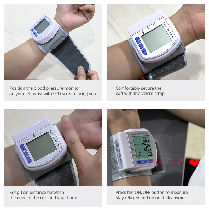 Automatic Digital LCD Display Wrist Blood Pressure Monitor Heart Beat Rate Pulse Meter Tonometer Sphygmomanometers pulsometer Automatic Digital LCD Display Wrist Blood Pressure Monitor Heart Beat Rate Pulse Meter Tonometer Sphygmomanometers pulsometer