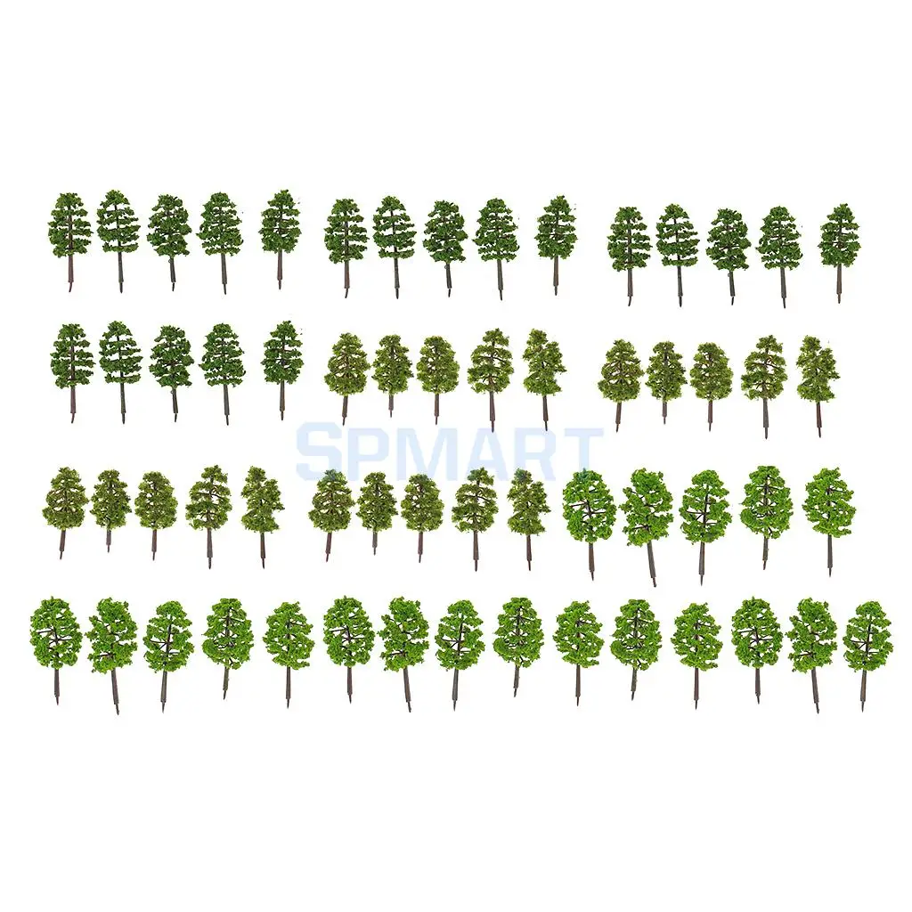 MagiDeal 60Pcs 1/150 Scale Model Tree for Model Building Layout Street Railway Forest Architecture Scene Landscape