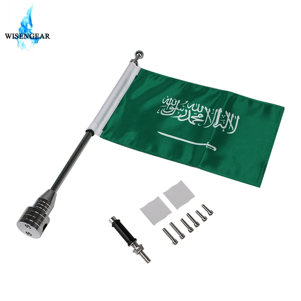 

Motorcycle Saudi Arabia Flag Banner Pole For Harley Sportster XL 883 1200 Touring Honda Goldwing CB VTX GL Mount Luggage Rack