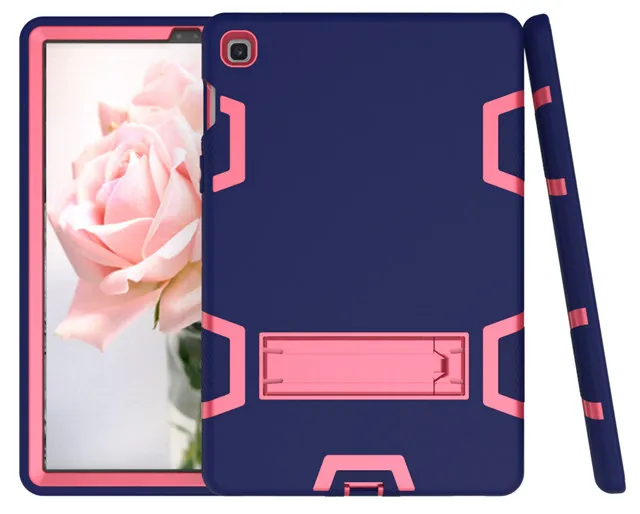 Silicon Shockproof Cover for Samsung Galaxy Tab S5e 10.5 SM-T720 SM-T725 10.5" Tablet Funda Capa Case for Kids+Film+Pen - Color: navy rose
