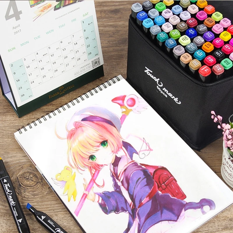 30 40 60 80 Colors 1 6mm Dual Tip Fast Dry Permanent Cd Fabric Painting Marker Pen Artist Anime Drawing School Office Stationery Marker Pens Aliexpress