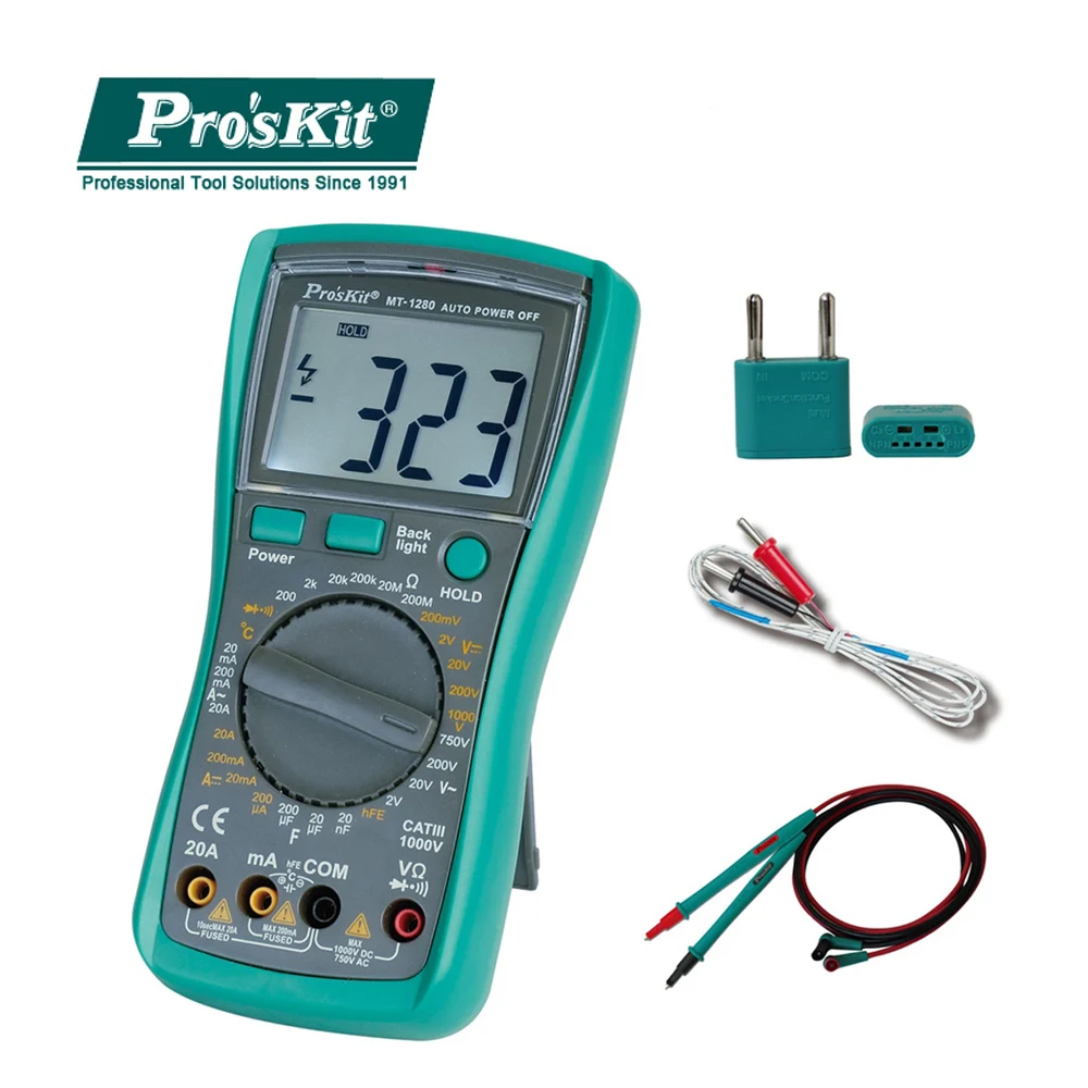 

Electronic Multimeter MT-1280 Prevent Burning High Precision Automatic Digital DC AC Voltage Current Capacity Resistance Tester