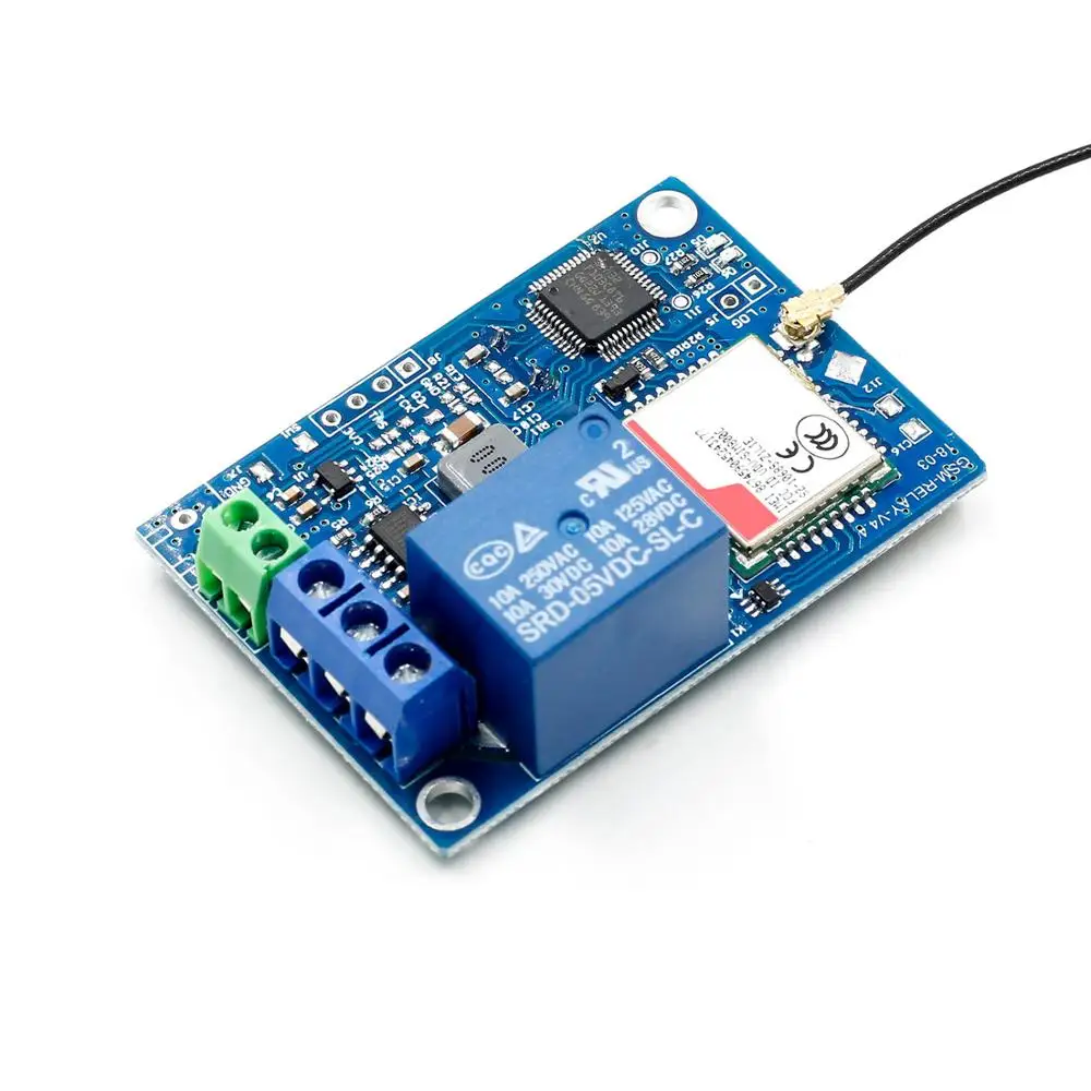 Comprar 1 canal módulo de relé SMS GSM interruptor de Control remoto SIM800C STM32F103CBT6 para bomba de oxígeno de invernadero