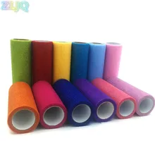 ZLJQ 15cm*10 yard Crystal Powder Tulle Roll Wedding Tulle Fabric Tutu DIY Skirt Gift Craft Party Bow Organza Roll Dress 6D