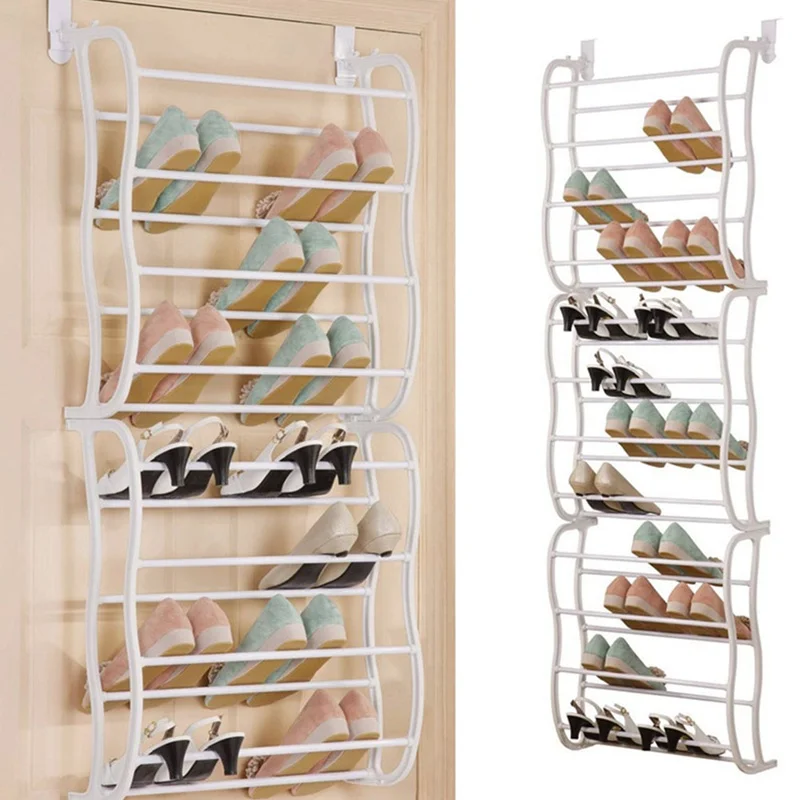 

12 Layers Fit 36 Pairs Portable Shoe Rack Multifunctional Hanging Over the Door Shoe Organizer