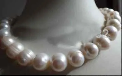 

very good AAA+12-13mm south sea white baroque pearls necklace 14k 18inch SEND GIFT Gold Clasp Silver hook Wholesale Jewelry neck