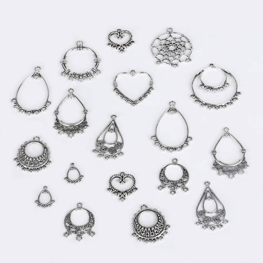 

Hot Sale 10pcs/lot Vintage Fashion Antique Silver Charm Metal Pendant for DIY Earring Choker Necklace Jewelry Findings Making