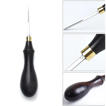 

DIY Leathercraft Edge Beveler Wood Handle Edge Cutting Skiving Beveling Leather Craft Tools BDF99