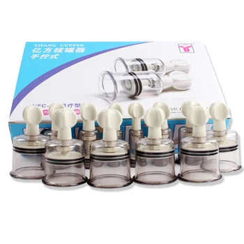 

12 pieces Suction Cups jar Acupunture Vacuum Cupping Set Massager plastic vacuum suction therapy cupping set cans for massage