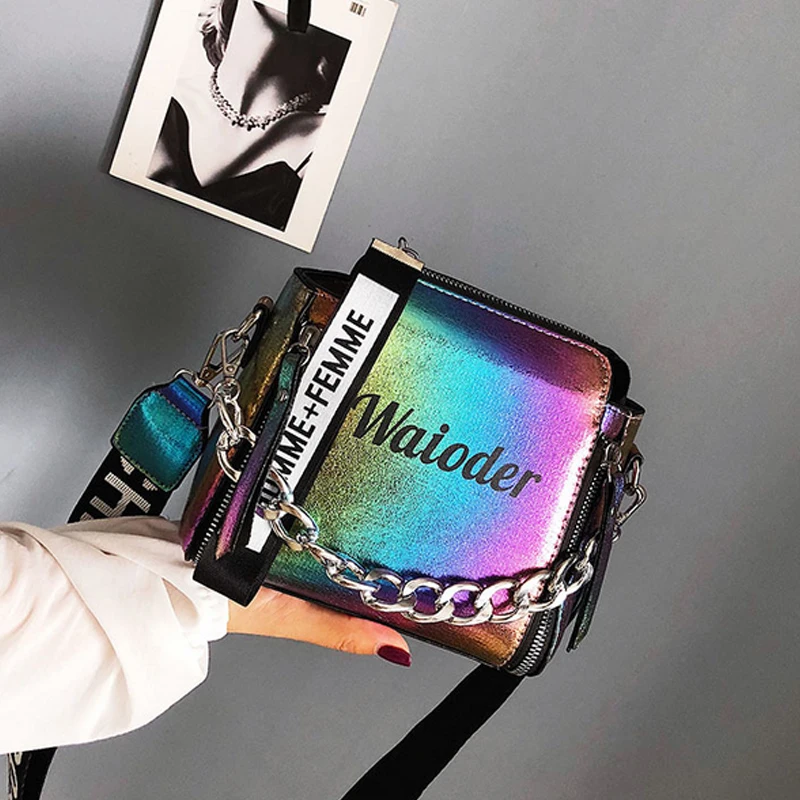 HEFLASHOR Women Shoulder Bag Fashion Laser Transparent Crossbody Bags Messenger Shoulder Beach Bag New Design Shoulder Bags