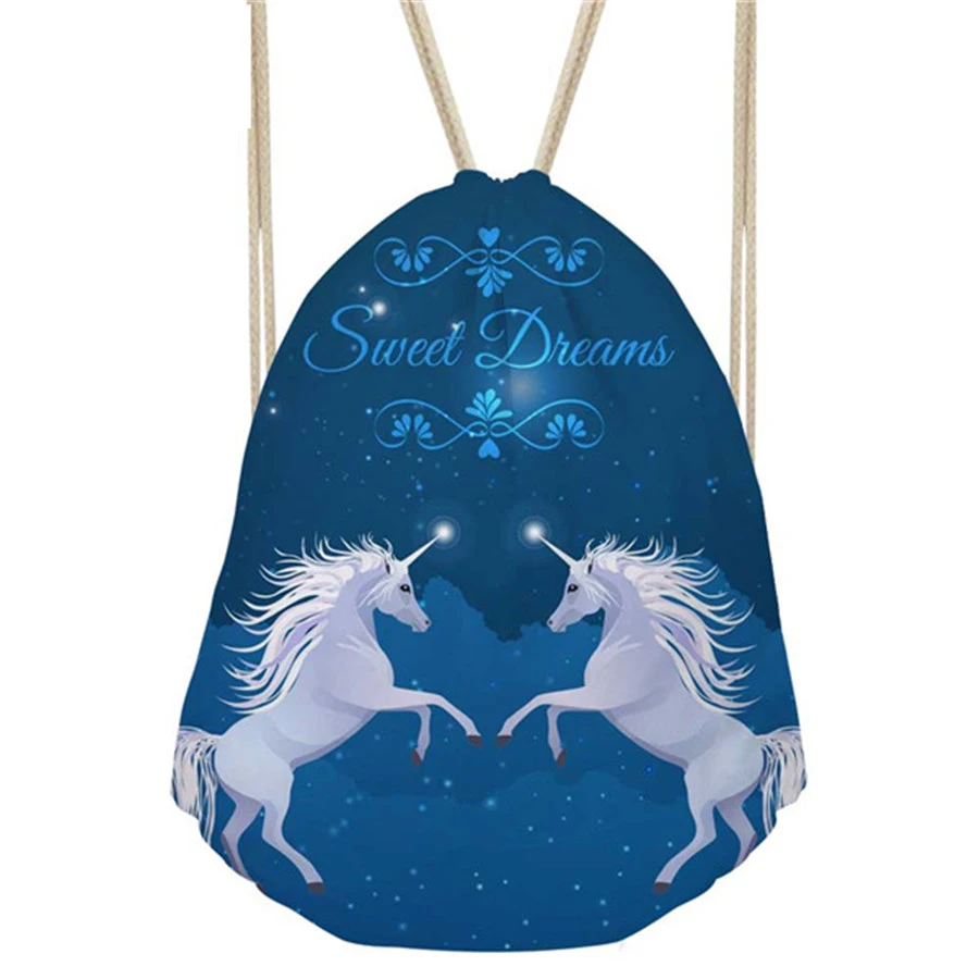 Customized Horse Women Mochila Small Female Drawstring Bag String Sport Bags for Fitness Kids Girls School Bag Cinch Sackpack