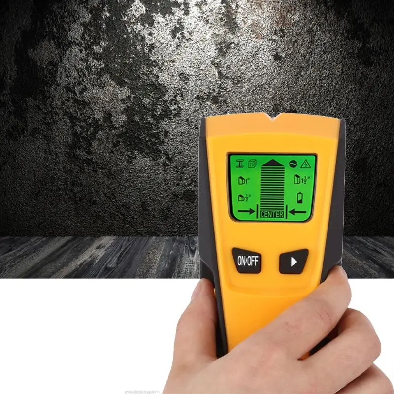 

Yellow TH210 Wall Thickness Gauge Without Battery Backlight Stud Metal AC Wire Scanner Wall Stud Finder Electronic