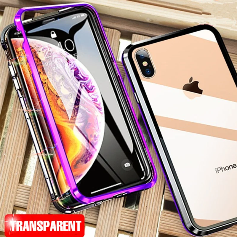 

Magnetic Luxury Protective Case On The For IPhone 7 6 6s 8 Plus Hard Shockproof Phone Cover For IPhone X XR XS MAX Back Case