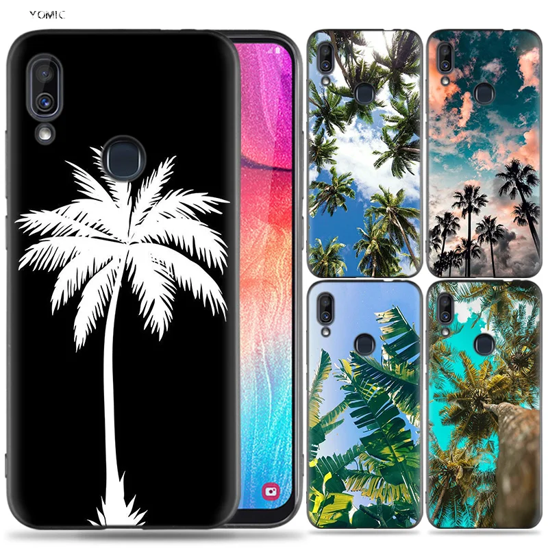 

Silicone Case for Samsung Galaxy A30 A50 A10 A20 A70 A40 M10 M20 M30 A6 A8 J4 J6 J8 Plus A7 A9 2018 Palm tree Leaves Plant Flowe