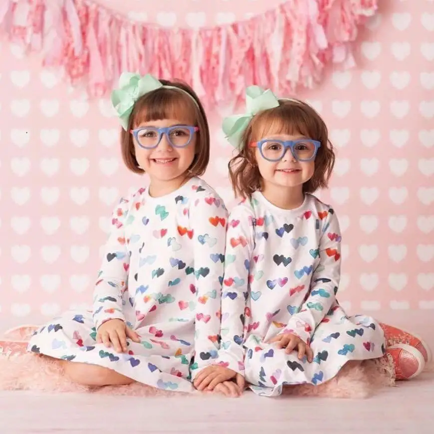 

TELOTUNY 2018 girls dress Toddler Baby Kids Girls Colorful Hearts Print Princess Dress Clothes Outfits a19