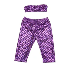 Русалка леггинсы для детей повязка на голову, душ подарок, Girsl леггинсы, милый ребенок капри, штанишки для малышей