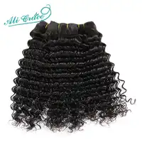 Ali Grace Hair Brazilian Deep Wave 4 Bundles 100% Remy Human Hair Weave Bundles Natural Color Free Shipping