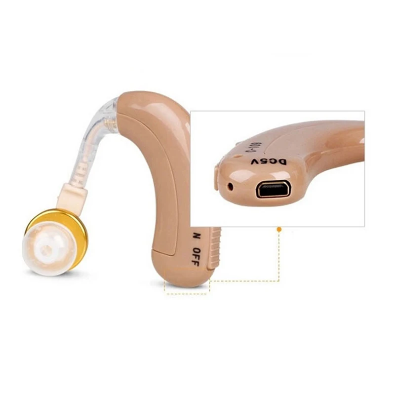 Rechargeable BTE Hearing Aid Sound Voice Amplifier O-N-H Adjustment Analogue Hearing Device Care SN-Hot