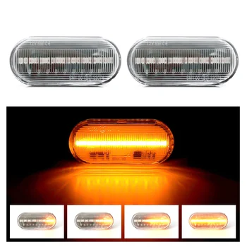 

Flowing Water Car Side Marker Light Blinker Amber Smoke LED Dynamic Turn Signal Lamp for VW Bora Golf 3 4 Passat 3BG Polo SB6