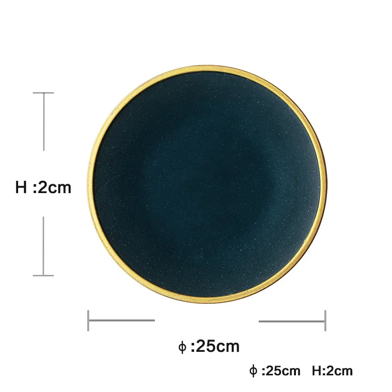 Винтажная керамическая посуда тарелки и миски керамические золотые инкрустационные тарелки стейк еда блюдо набор фарфоровых тарелок - Цвет: 10 inch plate