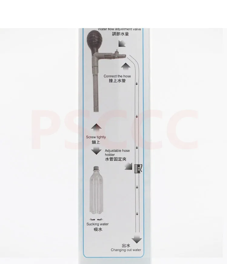 Эффективный очиститель воды для аквариума, очиститель гравия для аквариума, сифонный насос с клапаном управления для аквариума, сменная вода, Новинка