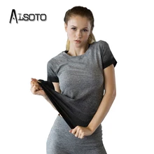 Женская футболка для бега спорт фитнес Йога Тренировка Круглый вырез короткий рукав быстросохнущая анти-пот обтягивающие джоггеры спортивная одежда