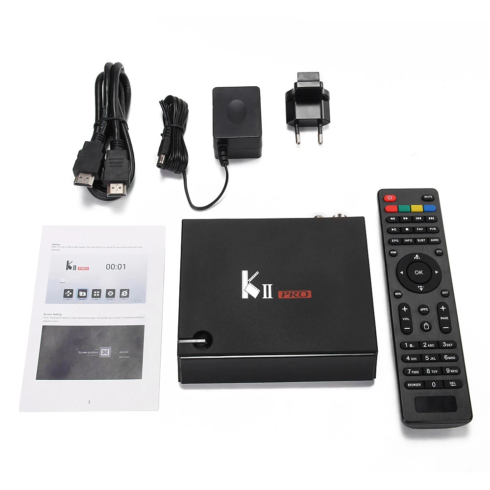 KII PRO DVB-S2 DVB-T2 S905d Android 7,1 ТВ приставка четырехъядерный 2 Гб 16 Гб K2 pro DVB T2 S2 4 K 2,4G/5G двойная Wifi Поддержка Clines IP tv