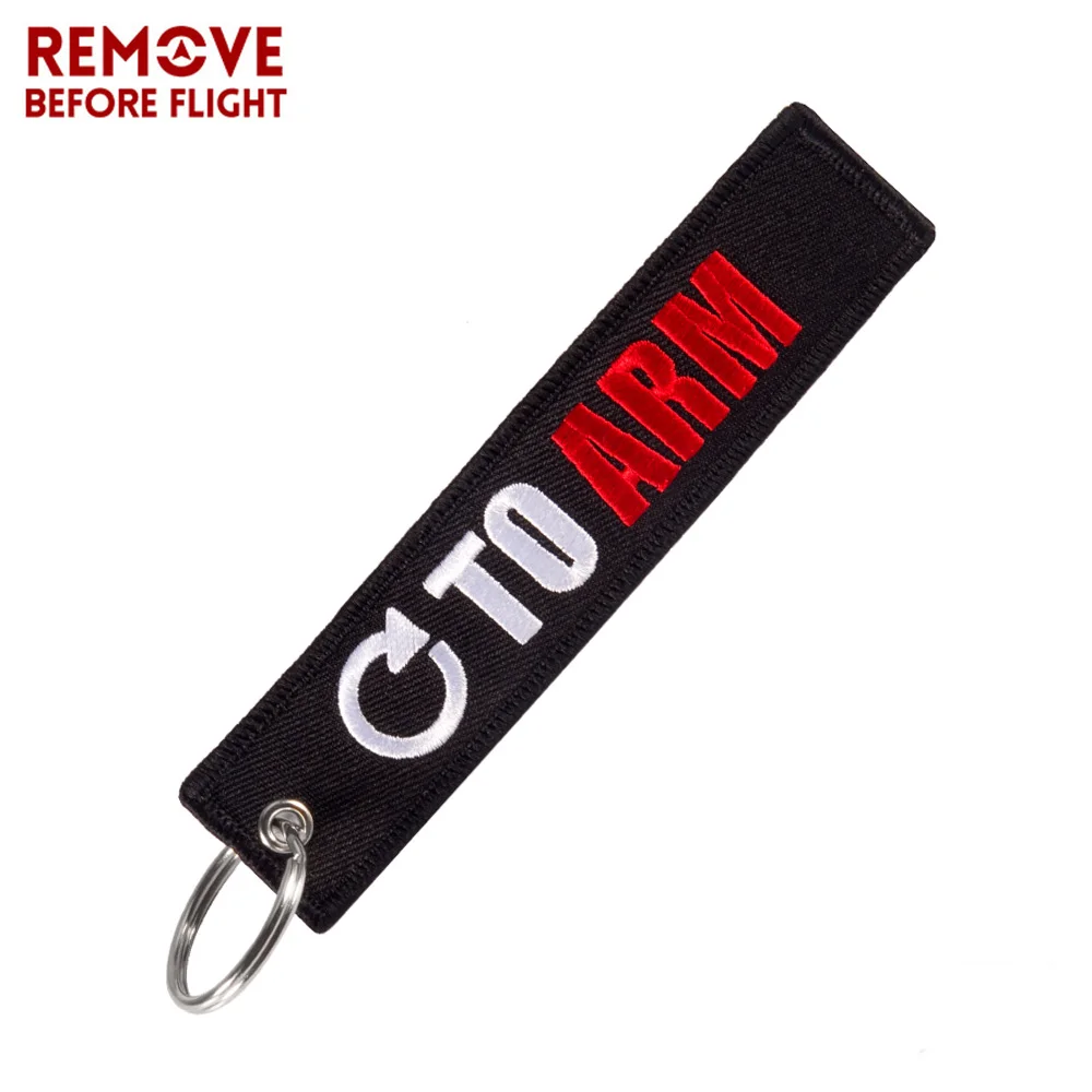 

Fashion Embroidery Go to Arm Keychains Key Ring for Cars and Motorcycles REMOVE BEFORE FLIGHT Key Fob Gift for Men Keyring Chain